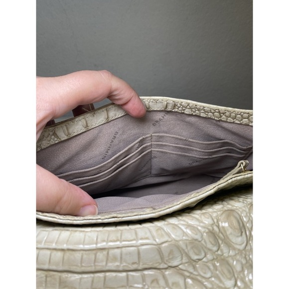 Brahmin Carina CHAMPAGNE Melbourne Small Shoulder Bag Clutch Genuine Leather EUC - Picture 12 of 16